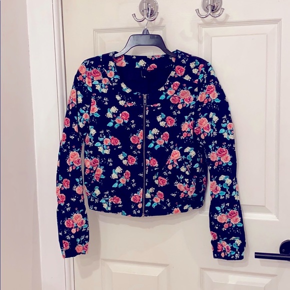 Vintage floral, lined cotton bomber jacket - Picture 1 of 5